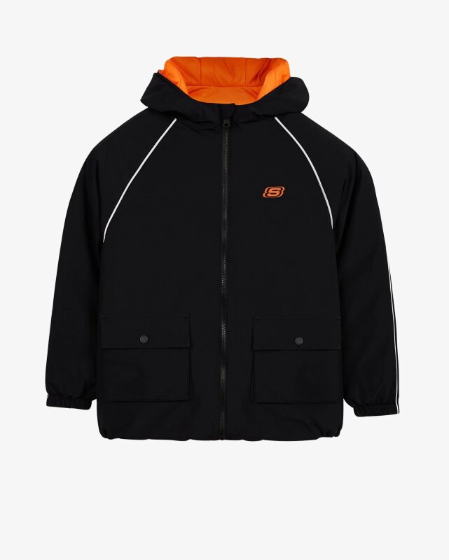 Skechers B Outerwear Reversible Coated Jacket SİYAH Çocuk Mont - 1