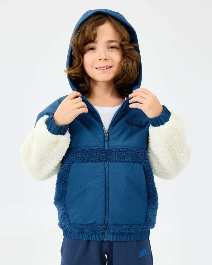 Skechers B Sherpa Jacket Lacivert Çocuk Mont - 4