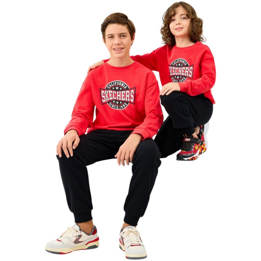 Skechers Crewneck Kırmızı Çocuk Sweatshirt - 1