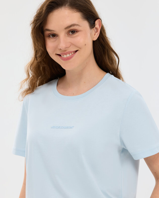 Skechers Essential Crewneck Mavi Kadın Tshirt - 6