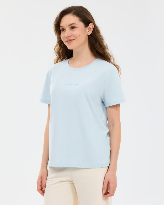 Skechers Essential Crewneck Mavi Kadın Tshirt - 5