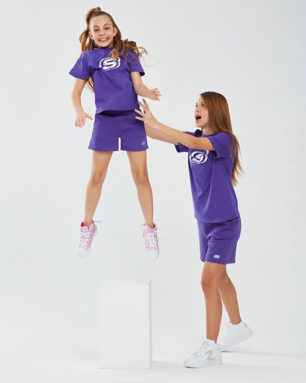 Skechers Essential G 3 inch Short Mor Çocuk Şort - 4