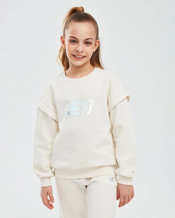 Skechers Essential Crew Neck Beyaz Çocuk Sweatshirt - Skechers