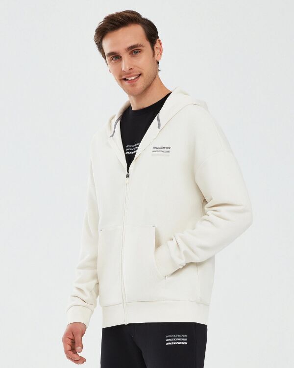 Skechers Essential Full Zip Hoodie Beyaz Erkek Sweatshirt - 2