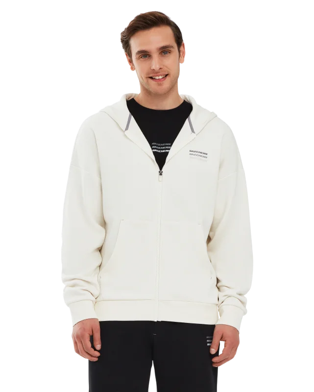 Skechers Essential Full Zip Hoodie Beyaz Erkek Sweatshirt - 1