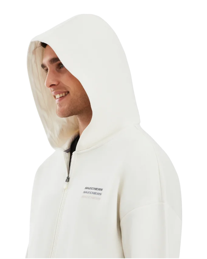 Skechers Essential Full Zip Hoodie Beyaz Erkek Sweatshirt - 5