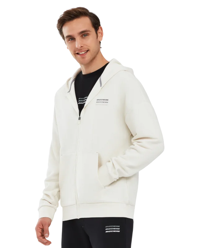 Skechers Essential Full Zip Hoodie Beyaz Erkek Sweatshirt - 2