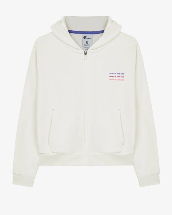 Skechers Essential W Full Zip Hoodie Sweatshirt BEYAZ Kadın Sweatshirt - 6