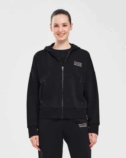 Skechers Essential W Full Zip Hoodie Sweatshirt SİYAH Kadın Sweatshirt - 1