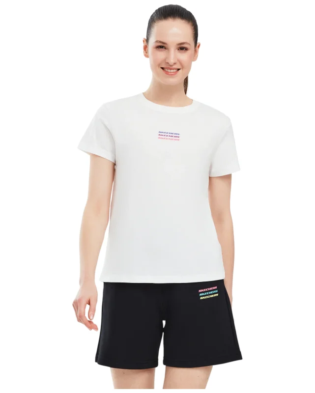 Skechers Essential W Short Sleeve T-Shirt BEYAZ Kadın Tshirt 