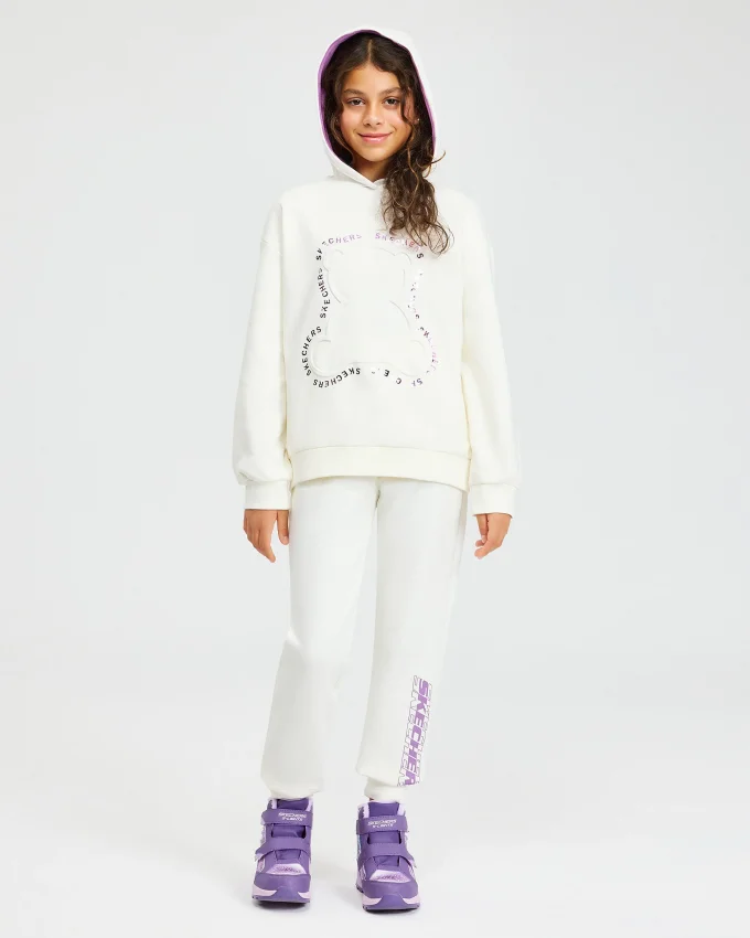 Skechers 2XI-Lock Loose Fit Beyaz Çocuk Sweatshirt - 3