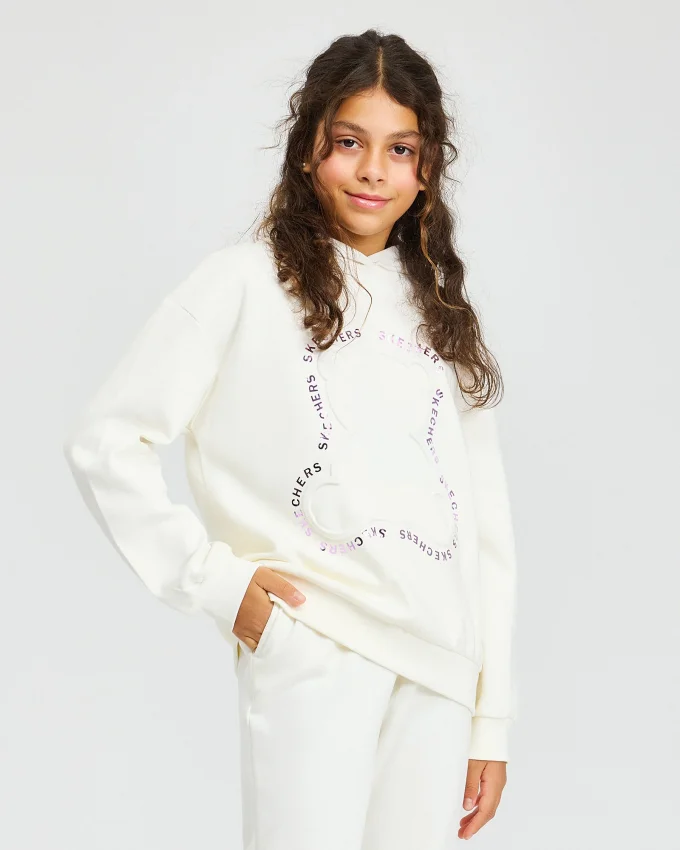 Skechers 2XI-Lock Loose Fit Beyaz Çocuk Sweatshirt - 2