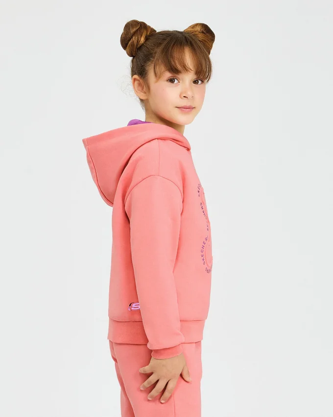 Skechers 2XI-Lock Loose Fit Pembe Çocuk Sweatshirt - 2