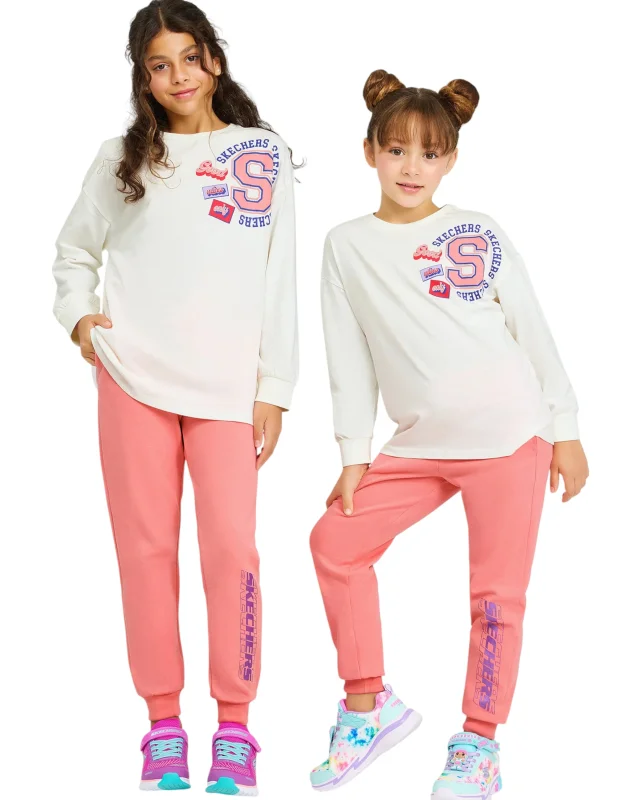 Skechers G Graphic Tee Long Sleeve Beyaz Çocuk Tshirt - 2