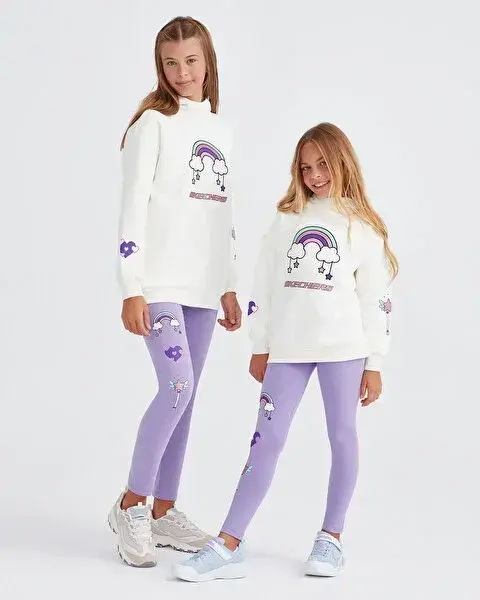 Skechers G Heavy Weight Fleece Suit Track Suit Beyaz Çocuk Eşofman Takımı - 1
