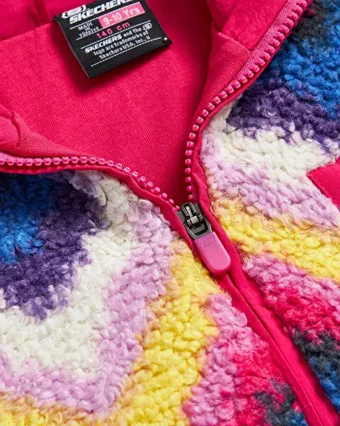 Skechers Outdoor Fleece Full Zip Sherpa Pembe Çocuk Sweatshirt - 5