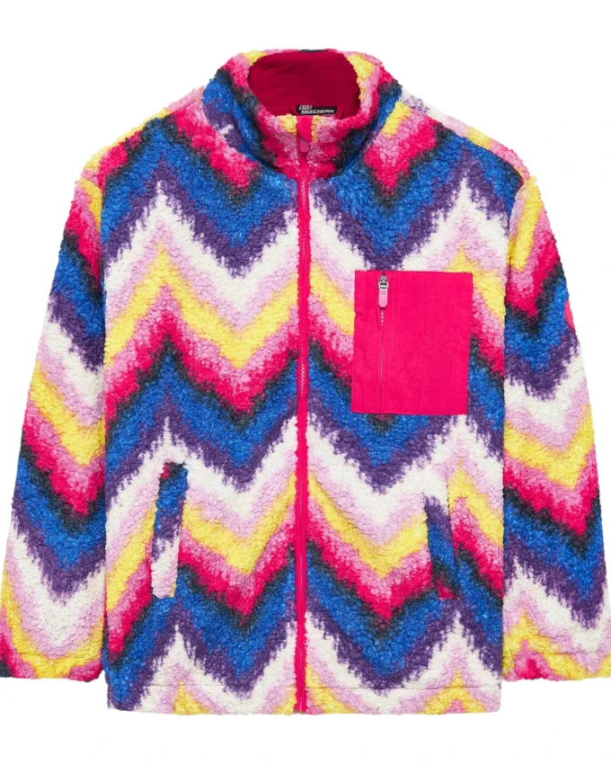 Skechers Outdoor Fleece Full Zip Sherpa Pembe Çocuk Sweatshirt - 4