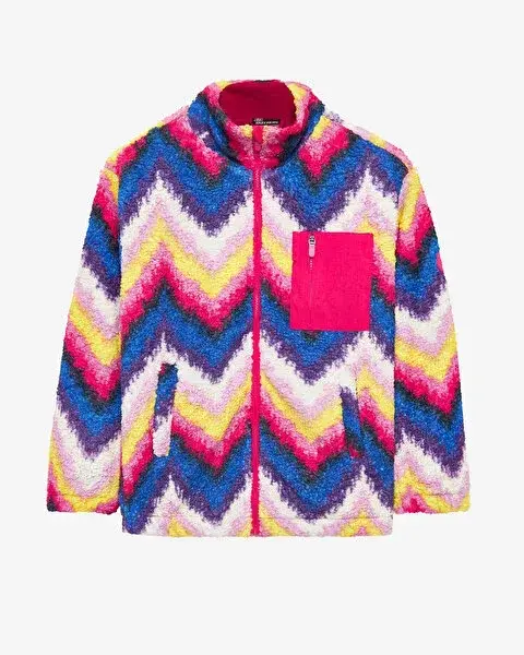 Skechers G Outdoor Fleece Full Zip Sherpa Pembe Çocuk Sweatshirt - 1