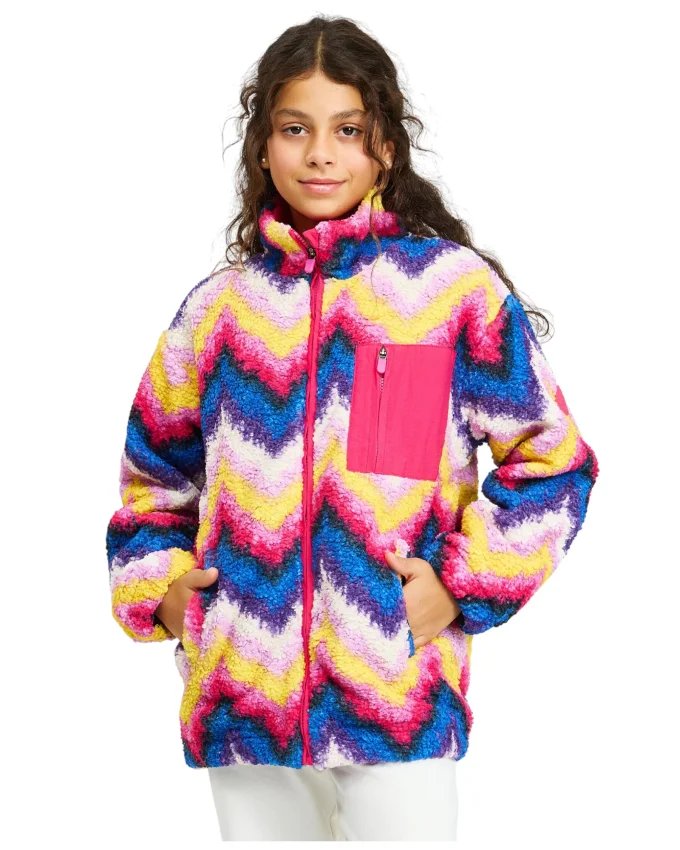 Skechers Outdoor Fleece Full Zip Sherpa Pembe Çocuk Sweatshirt - 1