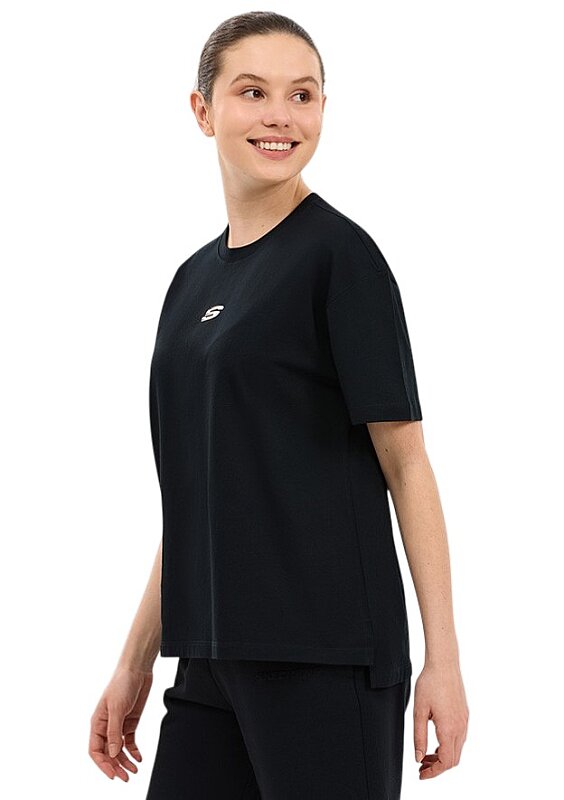 Skechers Graphic Sleeve Siyah Kadın Tshirt - 3