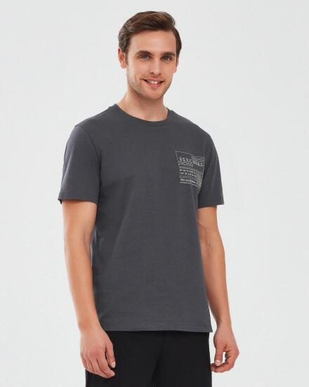 Skechers Graphic T-Shirt M Short Sleeve Antrasit Erkek Tshirt - 2