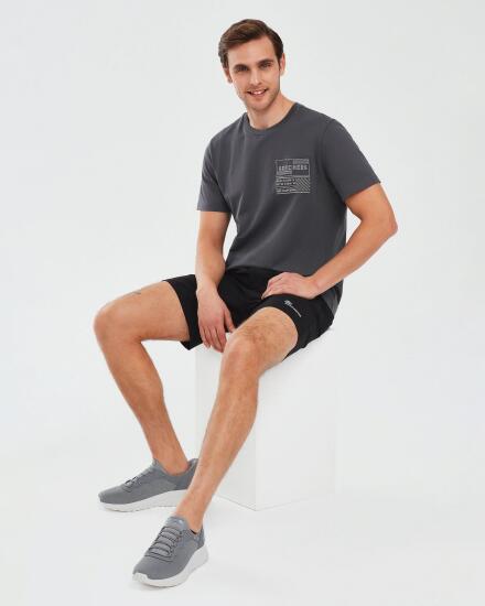 Skechers Graphic T-Shirt M Short Sleeve Antrasit Erkek Tshirt - 4
