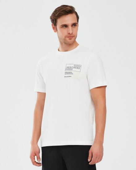 Skechers Graphic T-Shirt M Short Sleeve BEYAZ Erkek Tshirt - 2