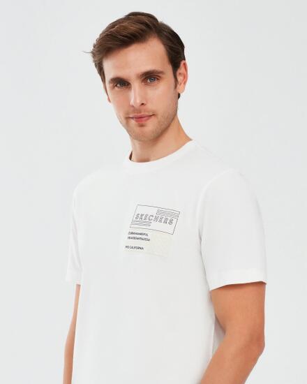 Skechers Graphic T-Shirt M Short Sleeve BEYAZ Erkek Tshirt - 4