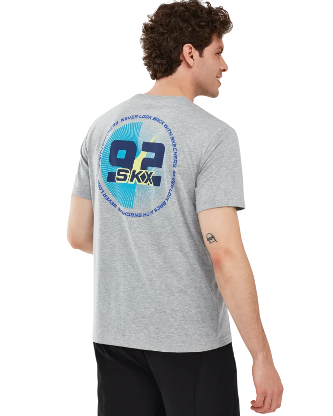 Skechers Graphic T-Shirt M Short Sleeve Gri Erkek Tshirt - 2