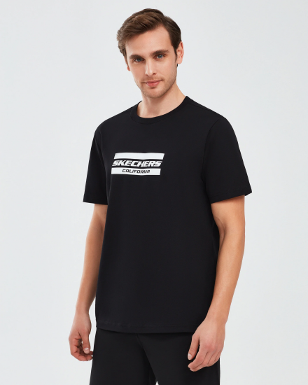 Skechers Graphic T-Shirt M Short Sleeve SİYAH Erkek Tshirt - 1