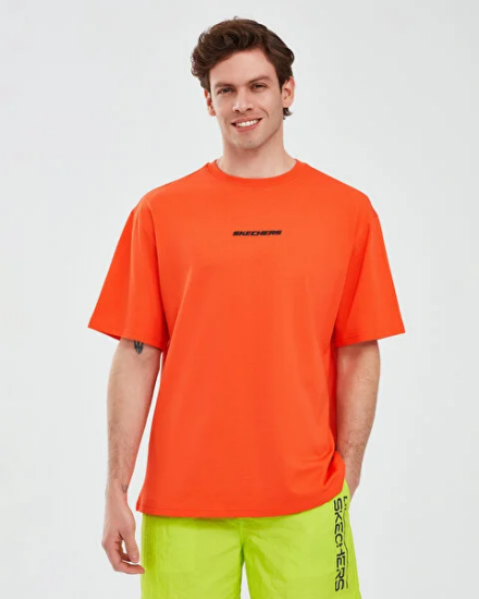 Skechers Graphic T-Shirt M Short Sleeve Turuncu Erkek Tshirt - 1