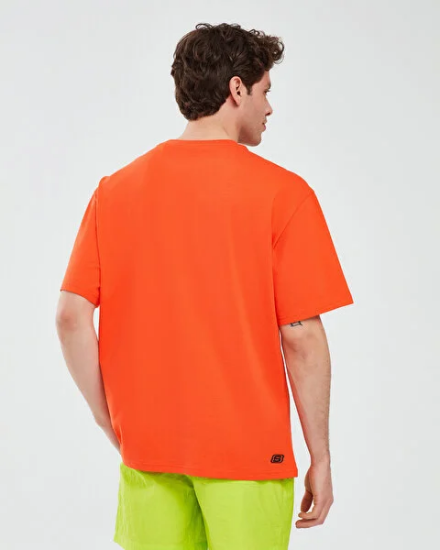 Skechers Graphic T-Shirt M Short Sleeve Turuncu Erkek Tshirt - 3