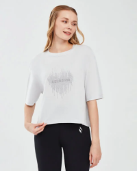 Skechers Graphic T-Shirt W Short Sleeve Gri Kadın Tshirt - 1
