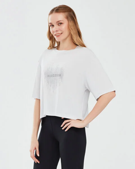 Skechers Graphic T-Shirt W Short Sleeve Gri Kadın Tshirt - 2