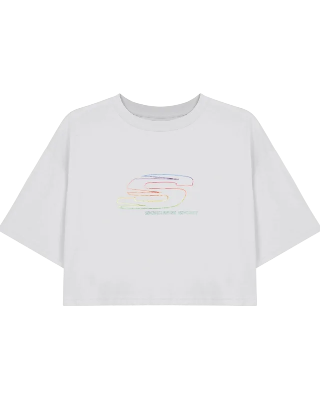 Skechers Graphic T-Shirt W Short Sleeve Gri Kadın Tshirt - 5