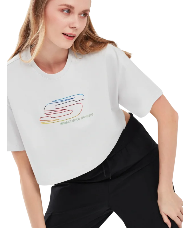 Skechers Graphic T-Shirt W Short Sleeve Gri Kadın Tshirt - 2