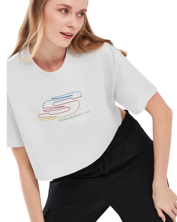 Skechers Graphic T-Shirt W Short Sleeve Gri Kadın Tshirt - 2