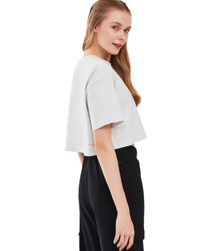 Skechers Graphic T-Shirt W Short Sleeve Gri Kadın Tshirt - 4