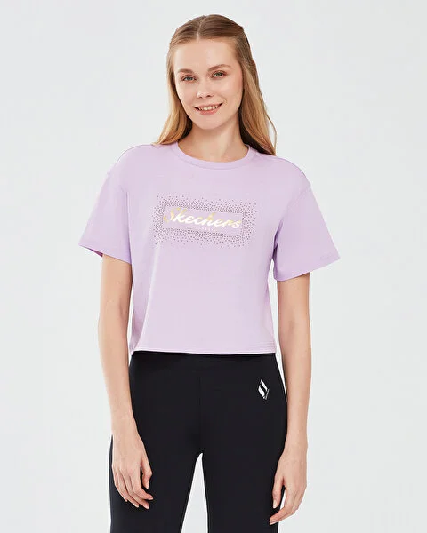 Skechers Graphic T-Shirt W Short Sleeve Mor Kadın Tshirt - Skechers