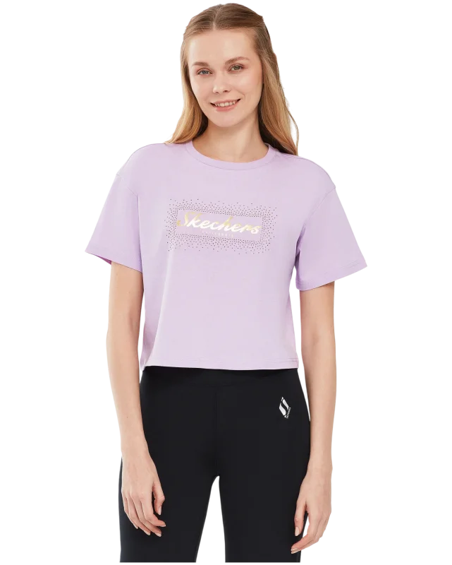 Skechers Graphic Sleeve Mor Kadın Tshirt 