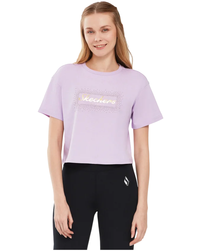 Skechers Graphic Sleeve Mor Kadın Tshirt - 1