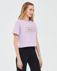 Skechers Graphic T-Shirt W Short Sleeve Mor Kadın Tshirt - 2