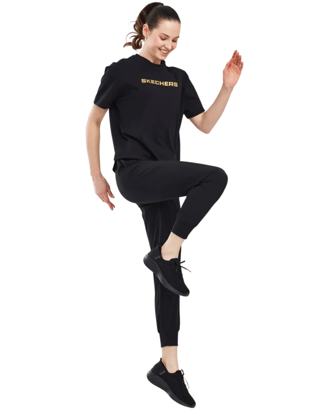 Skechers Graphic T-Shirt W Short Sleeve SİYAH Kadın Tshirt - 4