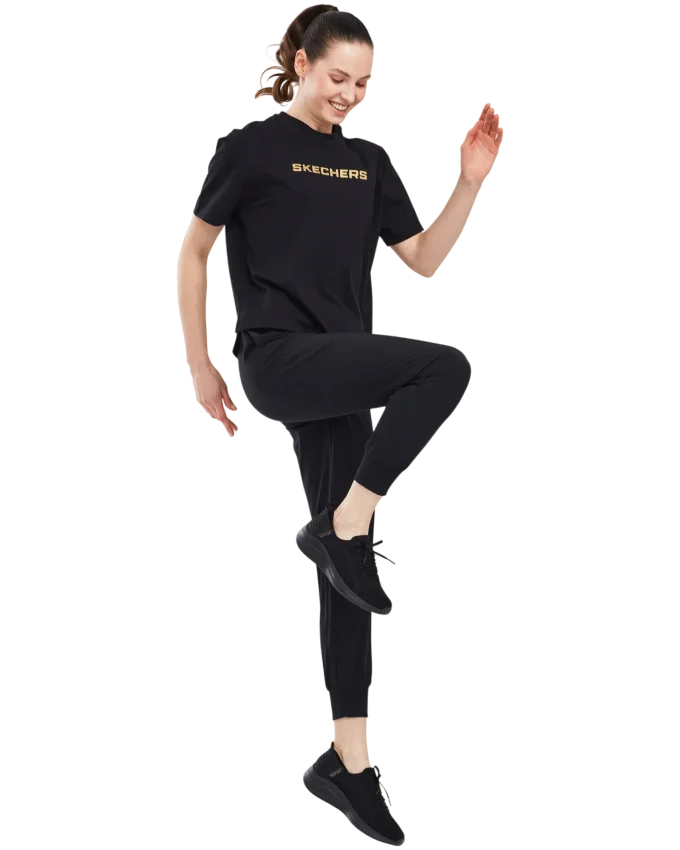 Skechers Graphic T-Shirt W Short Sleeve SİYAH Kadın Tshirt - 4