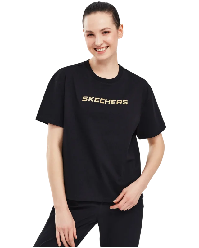 Skechers Graphic T-Shirt W Short Sleeve SİYAH Kadın Tshirt - 2