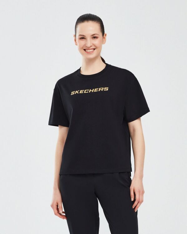 Skechers Graphic T-Shirt W Short Sleeve SİYAH Kadın Tshirt - 1