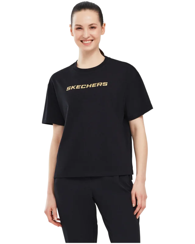 Skechers Graphic T-Shirt W Short Sleeve SİYAH Kadın Tshirt 
