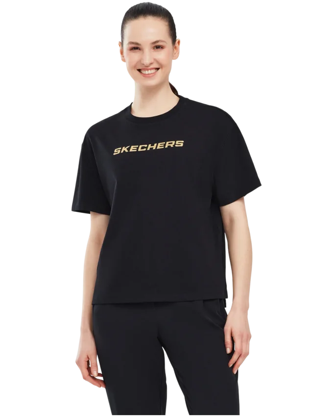 Skechers Graphic T-Shirt W Short Sleeve SİYAH Kadın Tshirt - 1