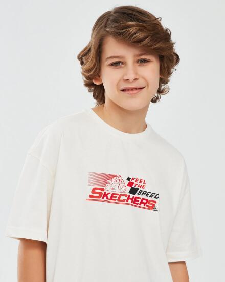 Skechers Graphic Tee B Short Sleeve BEYAZ Çocuk Tshirt - 4