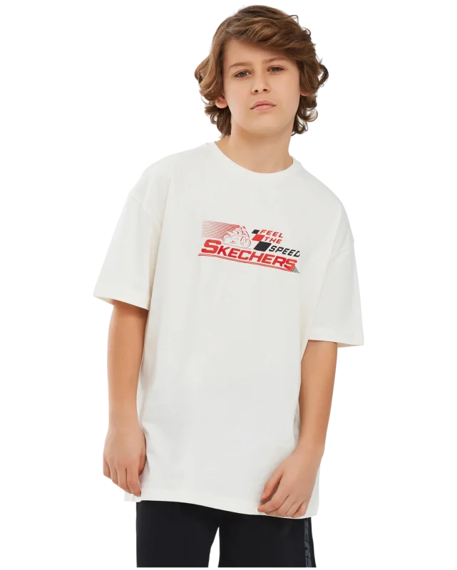 Skechers Graphic Tee B Short Sleeve BEYAZ Çocuk Tshirt 